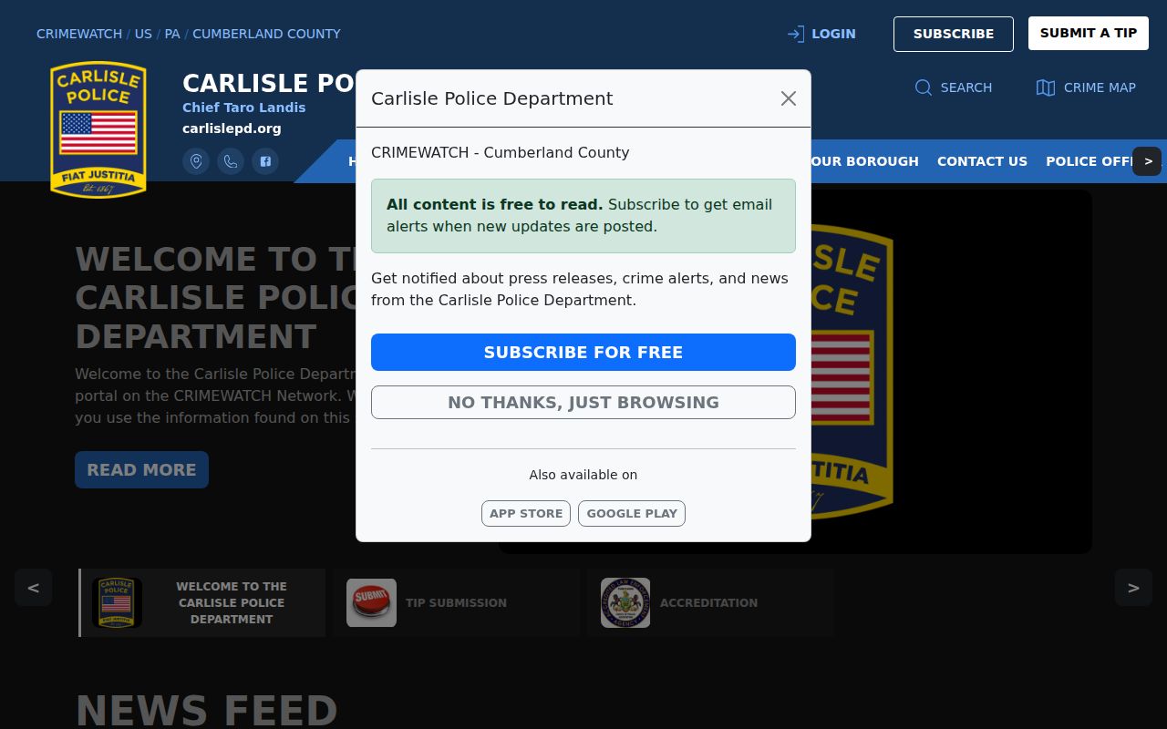 Carlisle criminal records categories on Carlisle Police CRIMEWATCH
