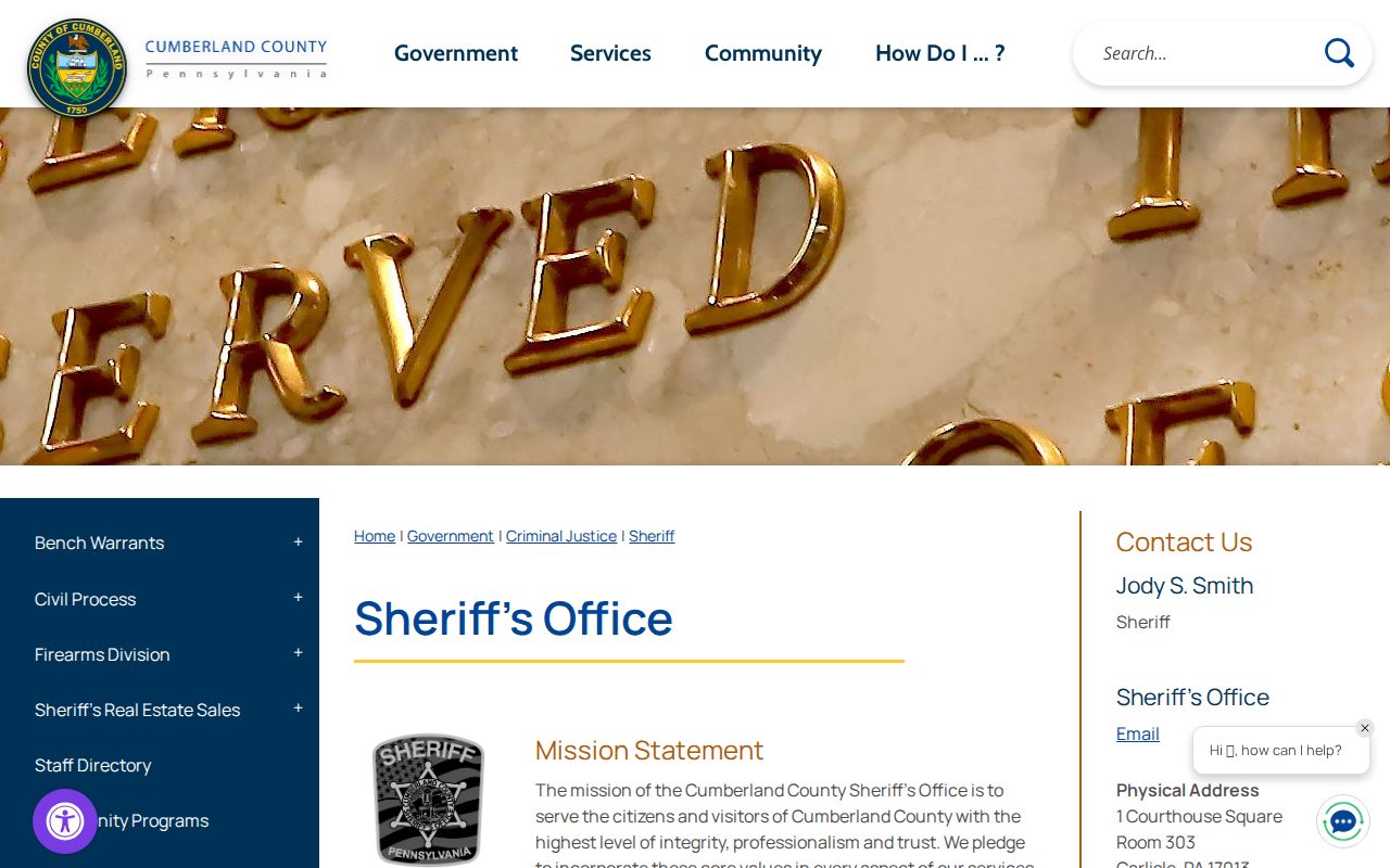 Cumberland County Sheriff official page